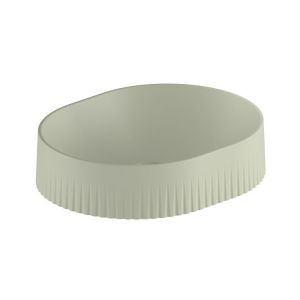 Vado Safari Fluted Sage Green Oval Countertop Basin 430 x 350mm