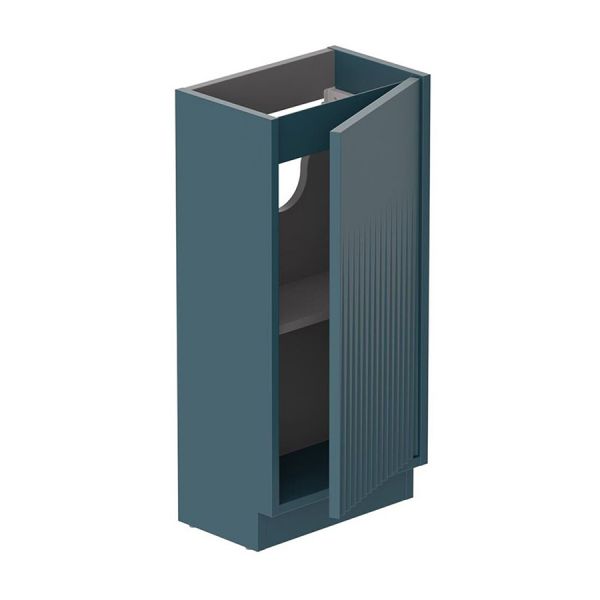 Vado Safari Floor Mounted Atlantic Blue Fluted Vanity Unit 400mm Left Pull #2