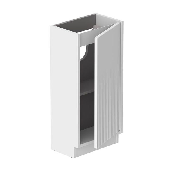 Vado Safari Floor Mounted Arctic White Fluted Vanity Unit 400mm Left Pull #2