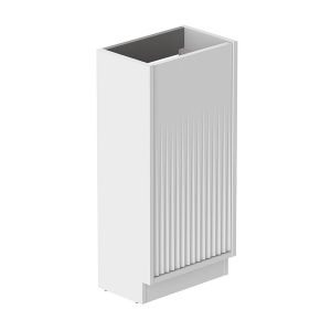 Vado Safari Floor Mounted Arctic White Fluted Vanity Unit 400mm Left Pull