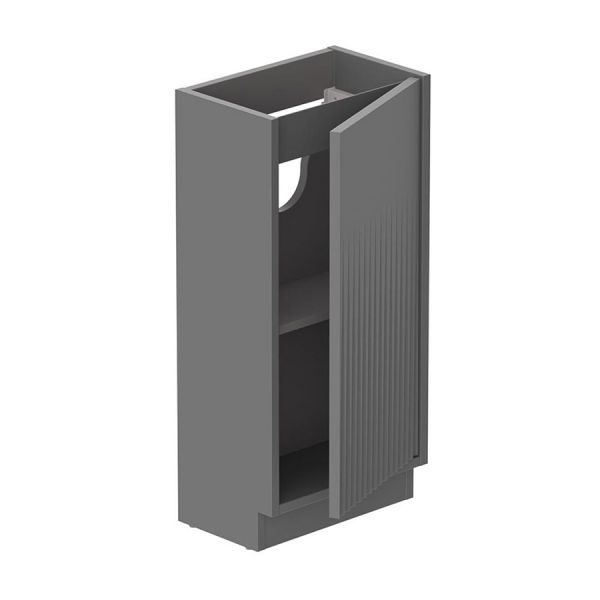 Vado Safari Floor Mounted Charcoal Grey Fluted Vanity Unit 400mm Left Pull #2