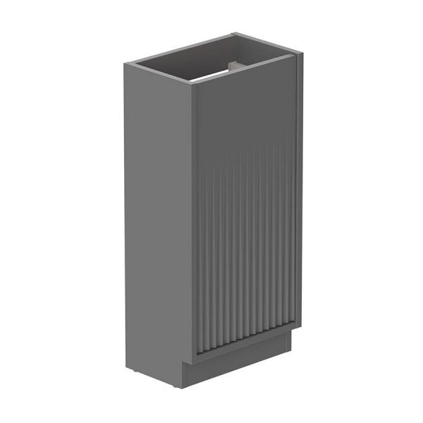 Vado Safari Floor Mounted Charcoal Grey Fluted Vanity Unit 400mm Left Pull