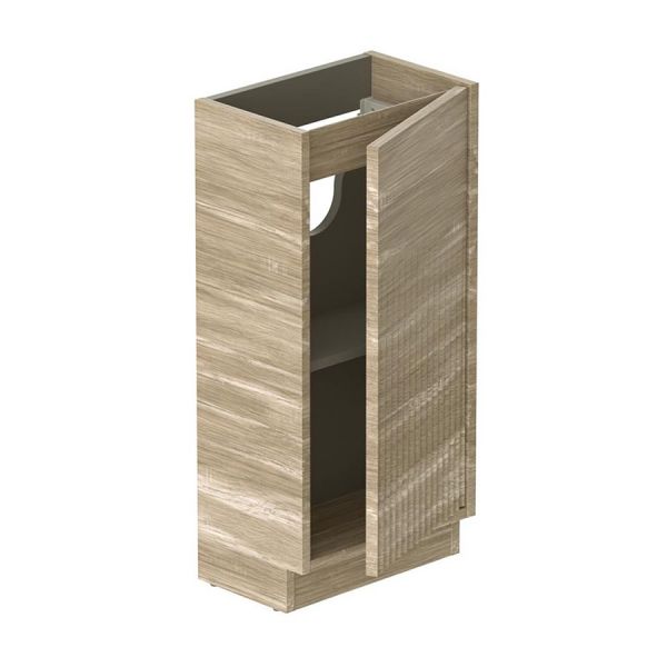 Vado Safari Floor Mounted Natural Oak Fluted Vanity Unit 400mm Left Pull #2