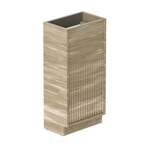 Vado Safari Floor Mounted Natural Oak Fluted Vanity Unit 400mm Left Pull