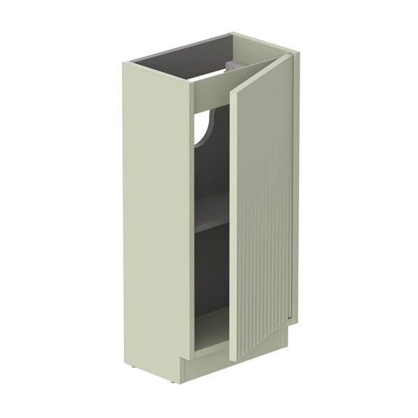 Vado Safari Floor Mounted Sage Green Fluted Vanity Unit 400mm Left Pull #2