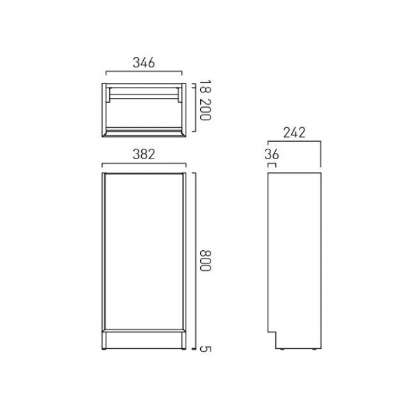 Vado Safari Floor Mounted Arctic White Vanity Unit 400mm Left Pull #3