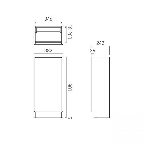 Vado Safari Floor Mounted Charcoal Grey Vanity Unit 400mm Left Pull #3