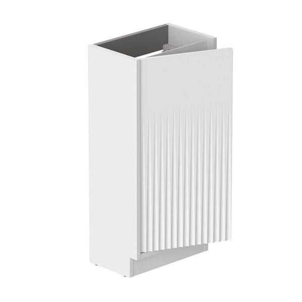 Vado Safari Floor Mounted Arctic White Fluted Vanity Unit 400mm Right Pull #2