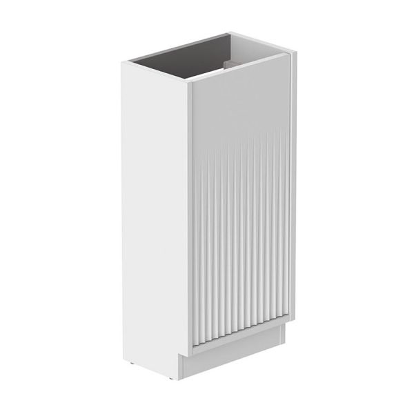 Vado Safari Floor Mounted Arctic White Fluted Vanity Unit 400mm Right Pull