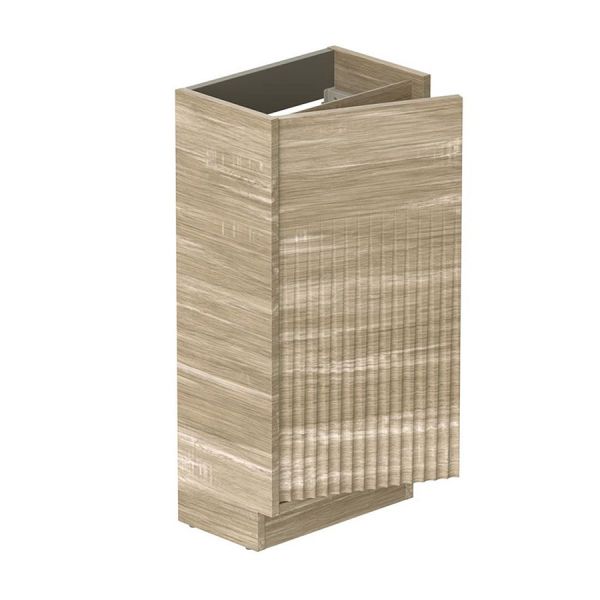 Vado Safari Floor Mounted Natural Oak Fluted Vanity Unit 400mm Right Pull #2