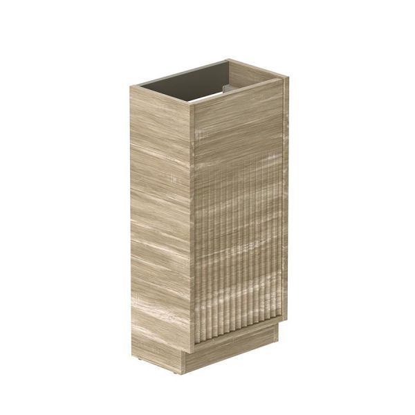 Vado Safari Floor Mounted Natural Oak Fluted Vanity Unit 400mm Right Pull