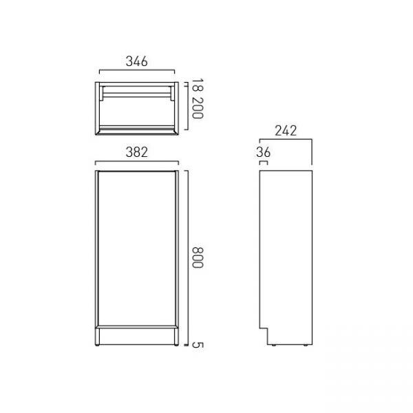 Vado Safari Floor Mounted Atlantic Blue Vanity Unit 400mm Right Pull #3
