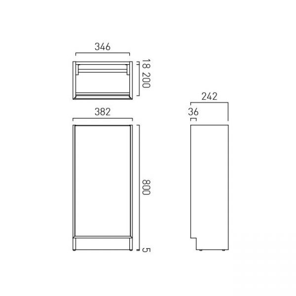Vado Safari Floor Mounted Arctic White Vanity Unit 400mm Right Pull #3