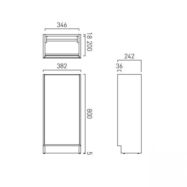 Vado Safari Floor Mounted Charcoal Grey Vanity Unit 400mm Right Pull #3