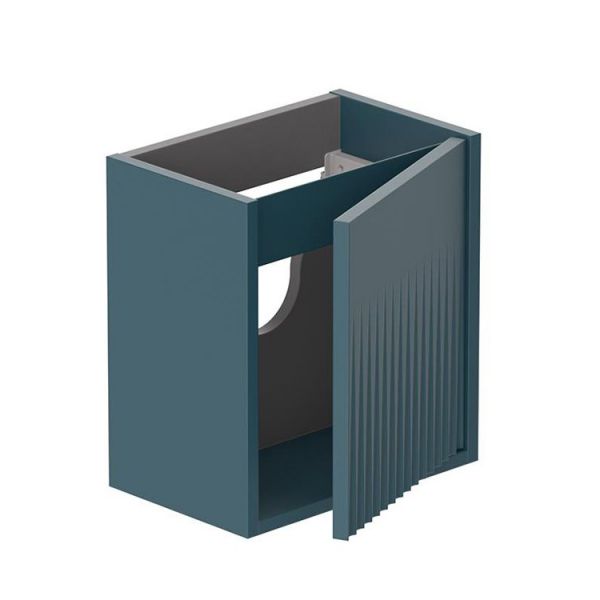 Vado Safari Wall Hung Atlantic Blue Fluted Vanity Unit 400mm Left Pull #2