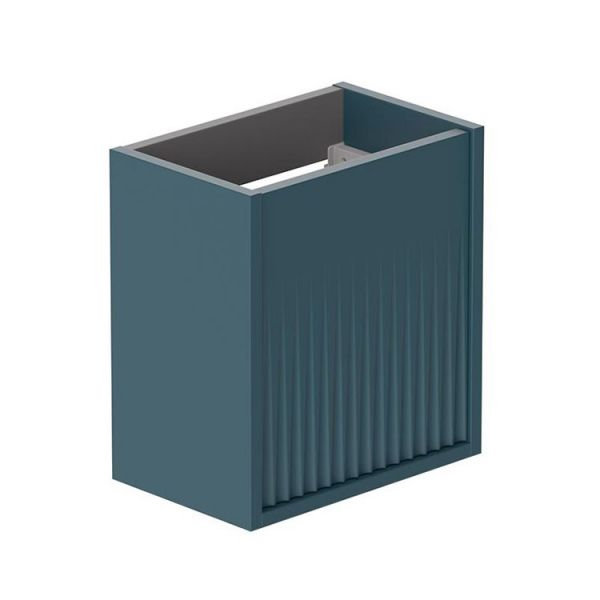 Vado Safari Wall Hung Atlantic Blue Fluted Vanity Unit 400mm Left Pull