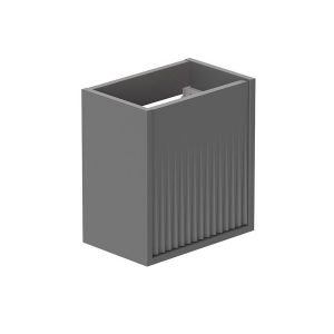 Vado Safari Wall Hung Charcoal Grey Fluted Vanity Unit 400mm Left Pull