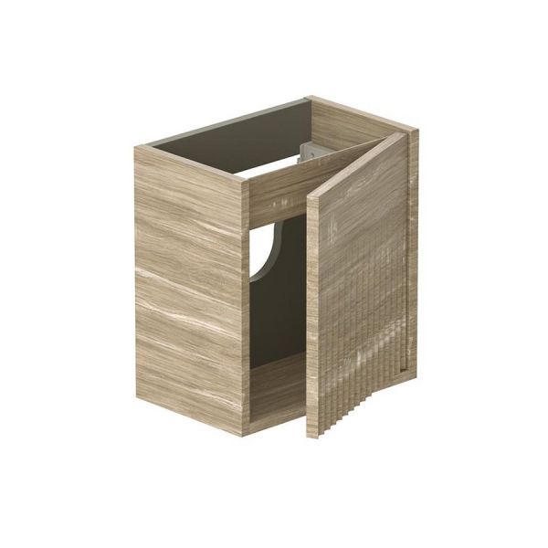 Vado Safari Wall Hung Natural Oak Fluted Vanity Unit 400mm Left Pull #2