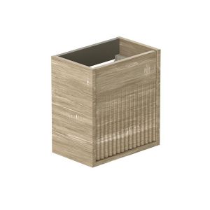 Vado Safari Wall Hung Natural Oak Fluted Vanity Unit 400mm Left Pull