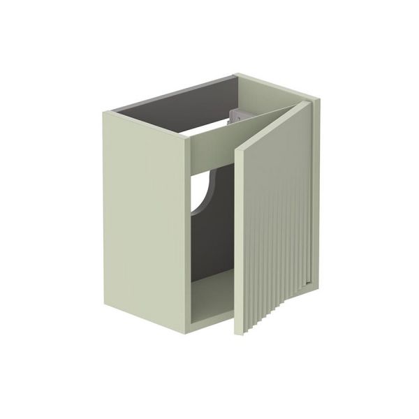 Vado Safari Wall Hung Sage Green Fluted Vanity Unit 400mm Left Pull #2