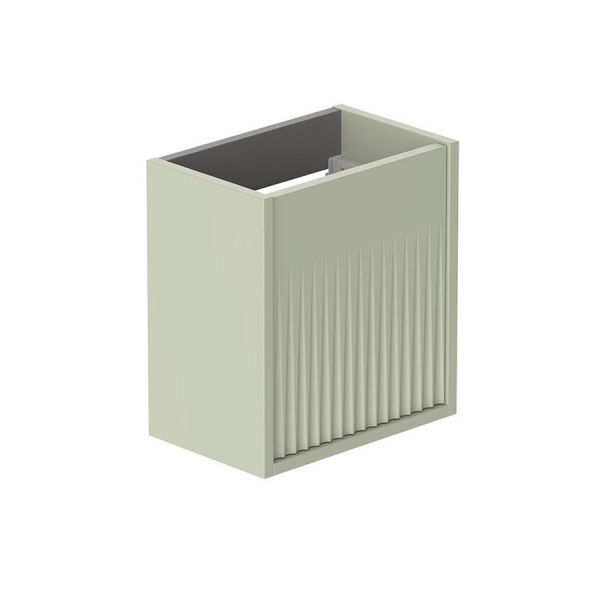 Vado Safari Wall Hung Sage Green Fluted Vanity Unit 400mm Left Pull