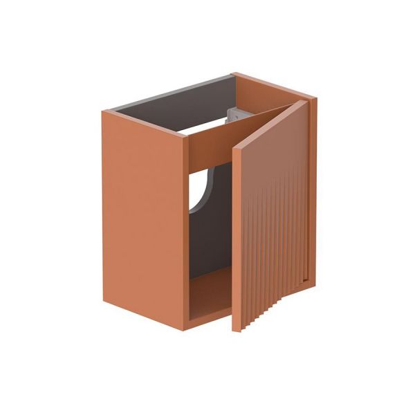 Vado Safari Wall Hung Terracotta Fluted Vanity Unit 400mm Left Pull #2