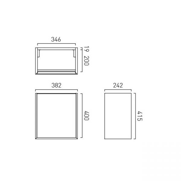 Vado Safari Wall Hung Atlantic Blue Vanity Unit 400mm Left Pull #3