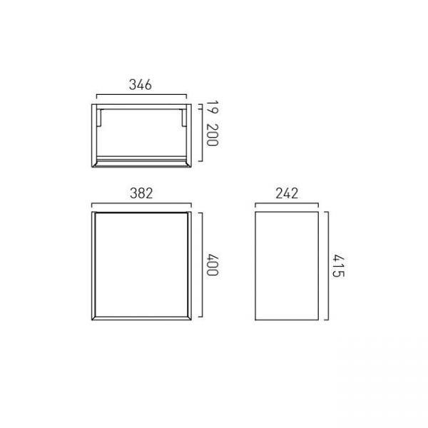 Vado Safari Wall Hung Charcoal Grey Vanity Unit 400mm Left Pull #3