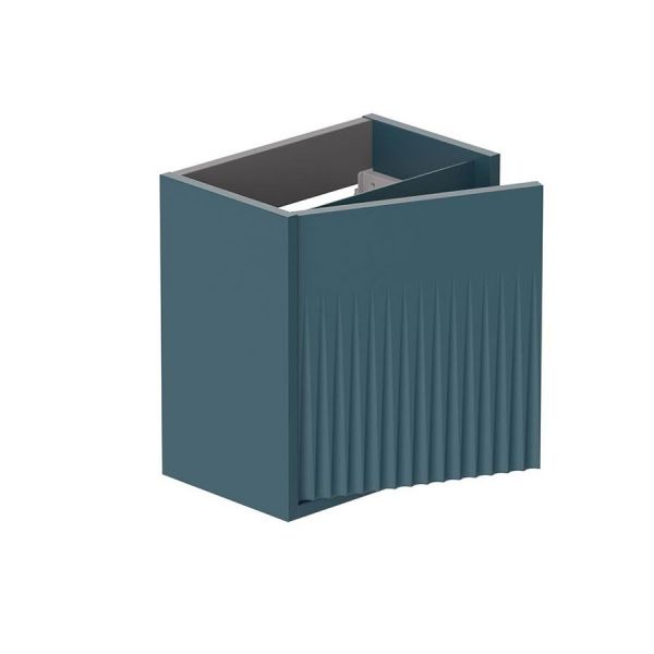 Vado Safari Wall Hung Atlantic Blue Fluted Vanity Unit 400mm Right Pull #2