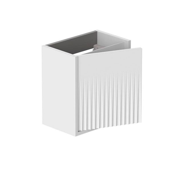 Vado Safari Wall Hung Arctic White Fluted Vanity Unit 400mm Right Pull #2