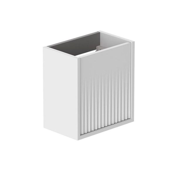 Vado Safari Wall Hung Arctic White Fluted Vanity Unit 400mm Right Pull