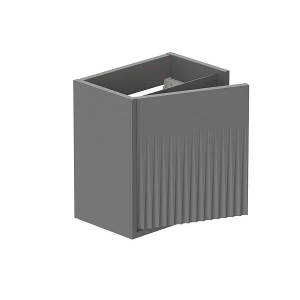 Vado Safari Wall Hung Charcoal Grey Fluted Vanity Unit 400mm Right Pull #2