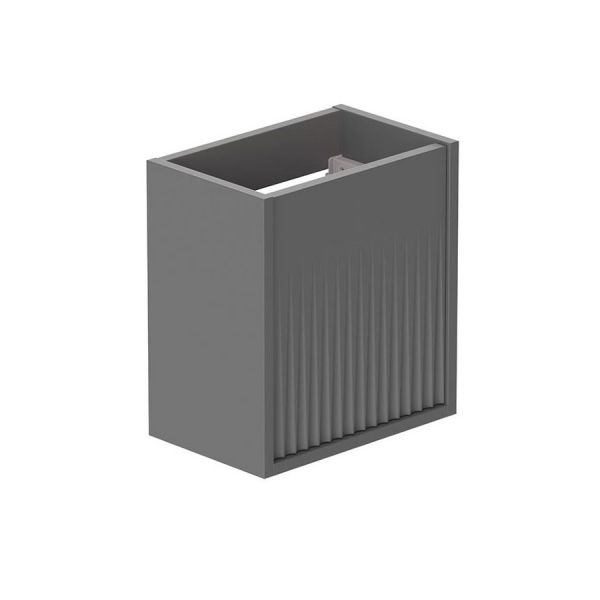 Vado Safari Wall Hung Charcoal Grey Fluted Vanity Unit 400mm Right Pull