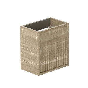 Vado Safari Wall Hung Natural Oak Fluted Vanity Unit 400mm Right Pull