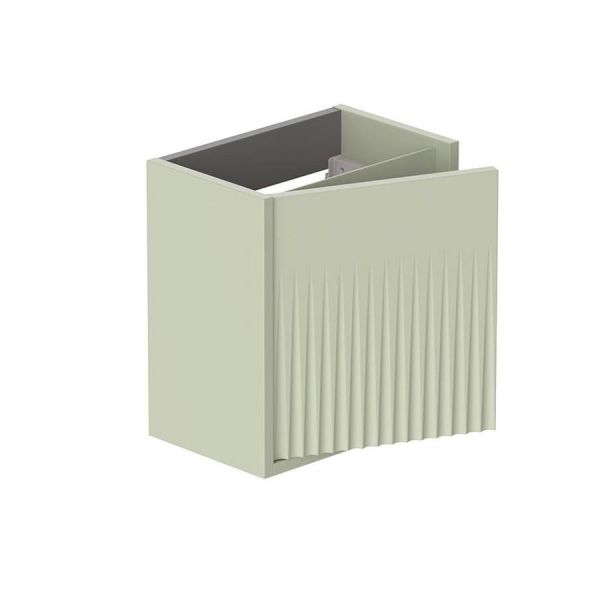 Vado Safari Wall Hung Sage Green Fluted Vanity Unit 400mm Right Pull #2