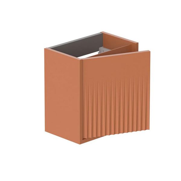 Vado Safari Wall Hung Terracotta Fluted Vanity Unit 400mm Right Pull #2