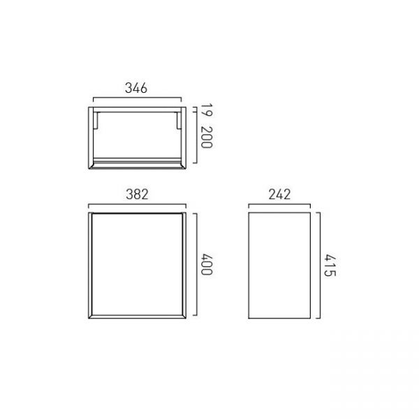 Vado Safari Wall Hung Charcoal Grey Vanity Unit 400mm Right Pull #3