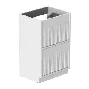 Vado Safari Floor Mounted Arctic White Fluted Vanity Unit 500mm