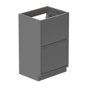 Vado Safari Floor Mounted Charcoal Grey Fluted Vanity Unit 500mm