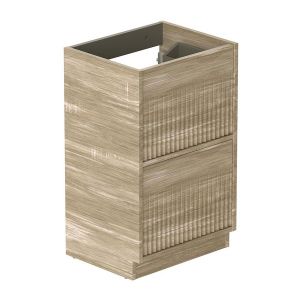Vado Safari Floor Mounted Natural Oak Fluted Vanity Unit 500mm