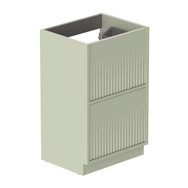 Vado Safari Floor Mounted Sage Green Fluted Vanity Unit 500mm