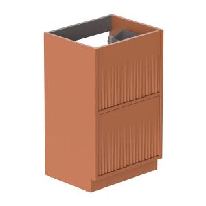 Vado Safari Floor Mounted Terracotta Fluted Vanity Unit 500mm