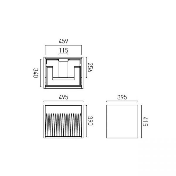 Vado Safari Wall Hung Arctic White Fluted Vanity Unit 500mm #2
