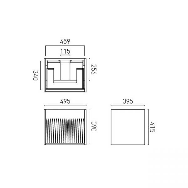 Vado Safari Wall Hung Natural Oak Fluted Vanity Unit 500mm #2