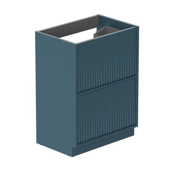 Vado Safari Floor Mounted Atlantic Blue Fluted Vanity Unit 600mm