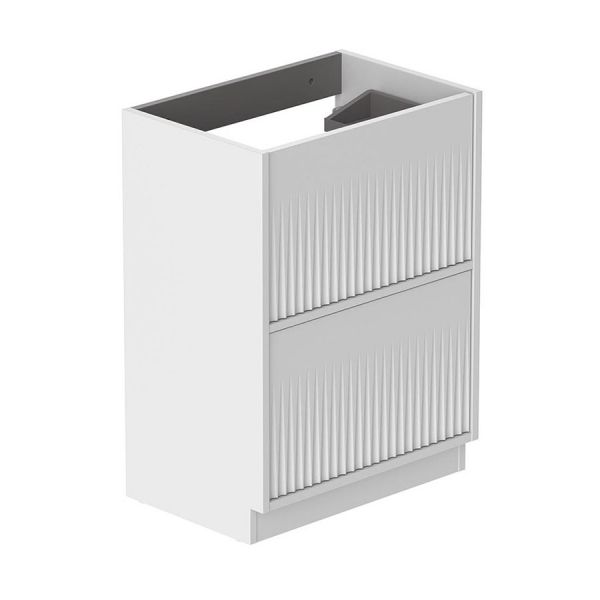 Vado Safari Floor Mounted Arctic White Fluted Vanity Unit 600mm