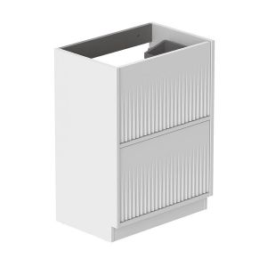 Vado Safari Floor Mounted Arctic White Fluted Vanity Unit 600mm