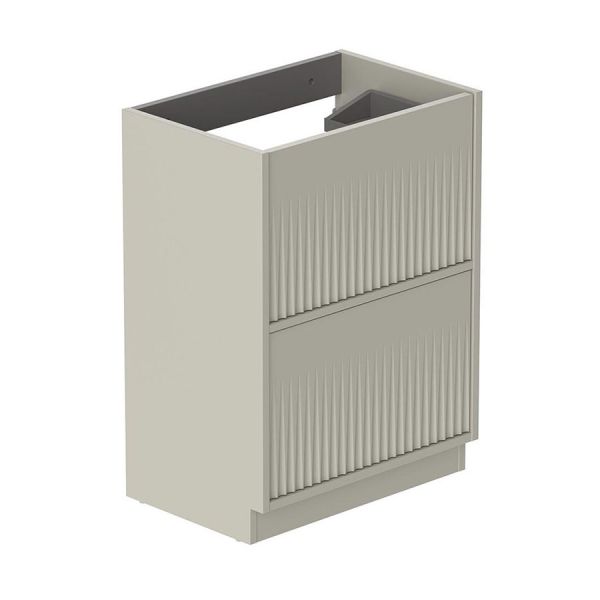 Vado Safari Floor Mounted Cashmere Fluted Vanity Unit 600mm