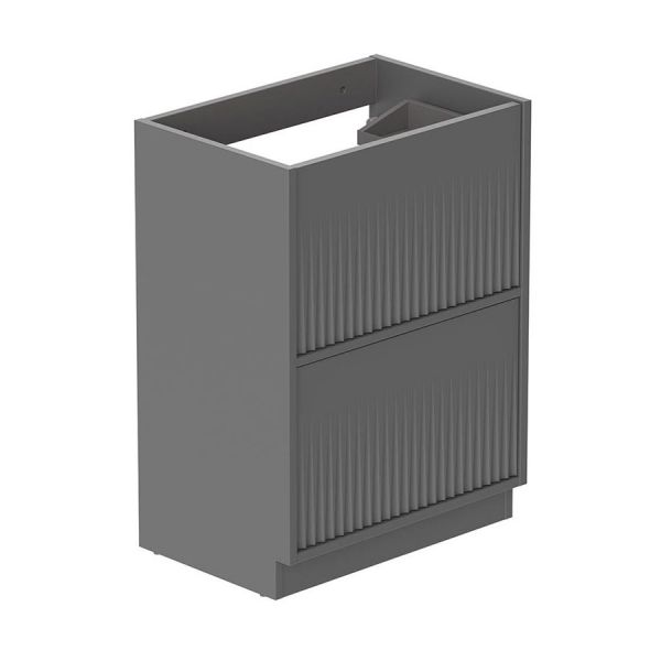 Vado Safari Floor Mounted Charcoal Grey Fluted Vanity Unit 600mm
