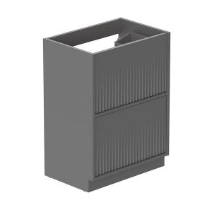 Vado Safari Floor Mounted Charcoal Grey Fluted Vanity Unit 600mm